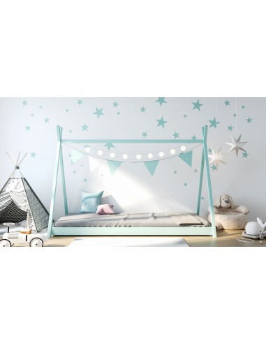 Kinderbett Tipi Massivholz Einzelbett 3ft 90x190 80x180 80x160 - Montessori Haus Hütte Bett - Kleinkind Bett - Für Jungen Und Mädchen - Natur Kieferholz