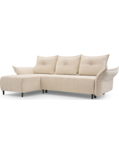 Ecksofa - Samt Schlafsofa mit Bettkasten - 3 Sitzer Sofa - Couch mit Schlaffunktion Bettfunktion L-Form mit Ottomane