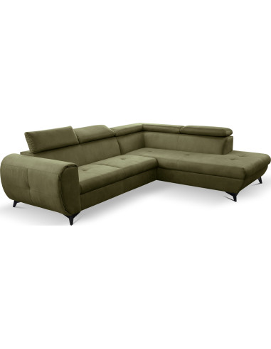 Modern Ecksofa - Schlafsofa mit Bettkasten - 3 Sitzer Sofa - Couch mit Schlaffunktion Bettfunktion L-Form mit Ottomane