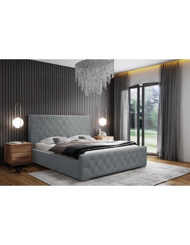 Samtstoff Polsterbett Doppelbett Stauraum 120x200 140x200 160x200 180x200 cm Bettgestell Mit Bettkasten Lattenrost und Kopfteil - Bett mit Kristallen - Hydrophobe Stoff -