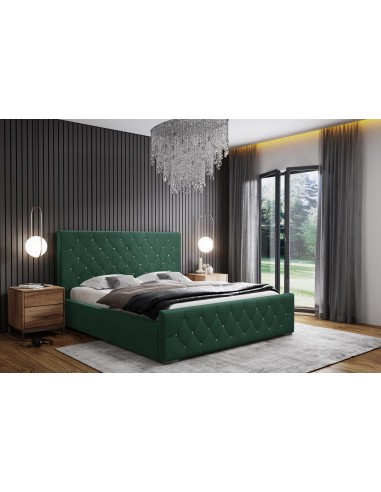 Samtstoff Polsterbett Doppelbett Stauraum 120x200 140x200 160x200 180x200 cm Bettgestell Mit Bettkasten Lattenrost und Kopfteil - Bett mit Kristallen - Hydrophobe Stoff -